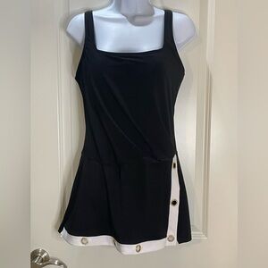 Beyond Control Swimsuit Black and White Swimdress One Piece Size 12